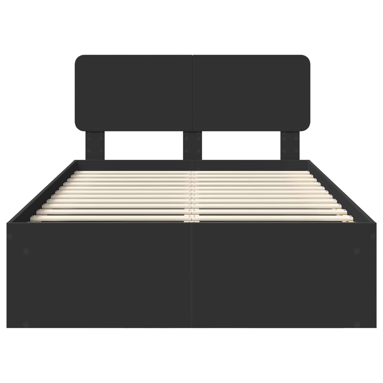 Bedframe met hoofdeinde Zwart 120 x 190 cm Massief grenenhout