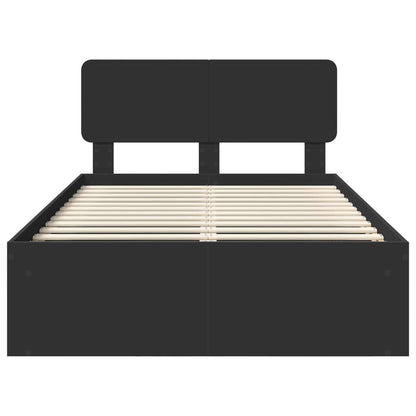Bedframe met hoofdeinde Zwart 120 x 190 cm Massief grenenhout