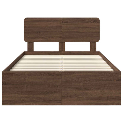 Bedframe Bruin Eiken 120 x 190 cm Massief grenenhout