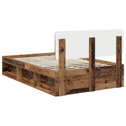 Bedframe met hoofdeinde Oudhout 120 x 190 cm Massief grenenhout