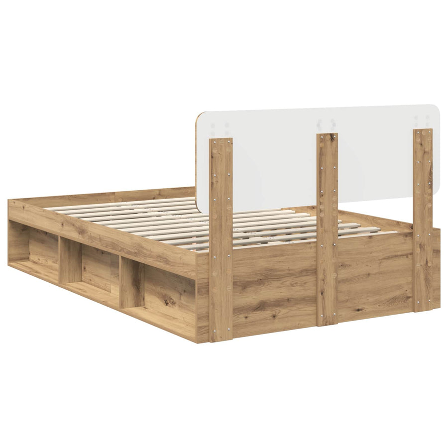 Bedframe Ambachtelijk eiken 120 x 190 cm Massief grenenhout
