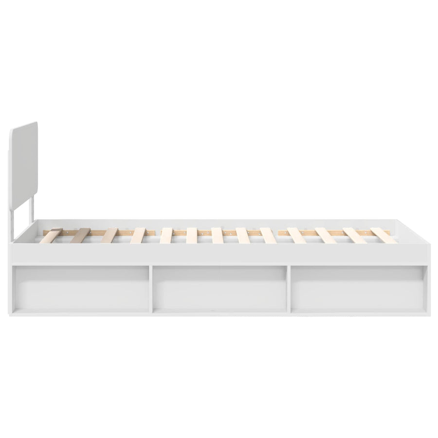 Bedframe met hoofdeinde Wit 100 x 200 cm Massief grenenhout