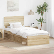 Bedframe 100x200 cm massief grenenhout Sonoma