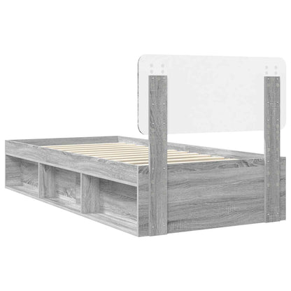Bedframe Grijs Sonoma 100 x 200 cm Massief grenenhout
