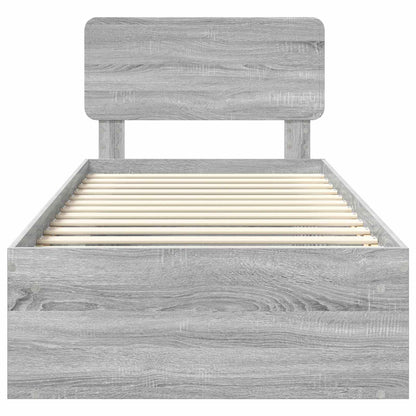 Bedframe Grijs Sonoma 100 x 200 cm Massief grenenhout
