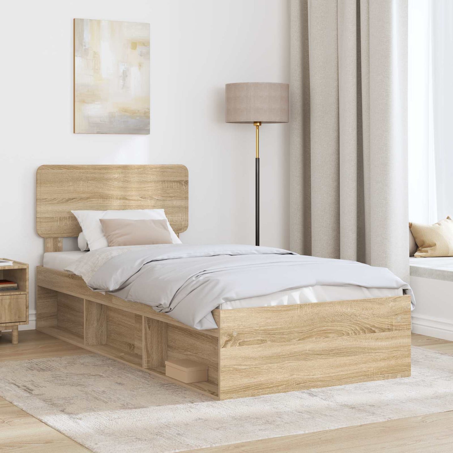 Bedframe Sonoma Eiken 90 x 200 cm Massief grenenhout