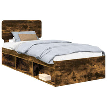 Bedframe Gerookt eiken 90 x 200 cm Massief grenenhout