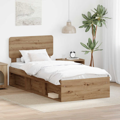 Bedframe Ambachtelijk eiken 90 x 200 cm Massief grenenhout