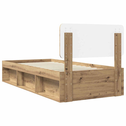 Bedframe Ambachtelijk eiken 90 x 200 cm Massief grenenhout