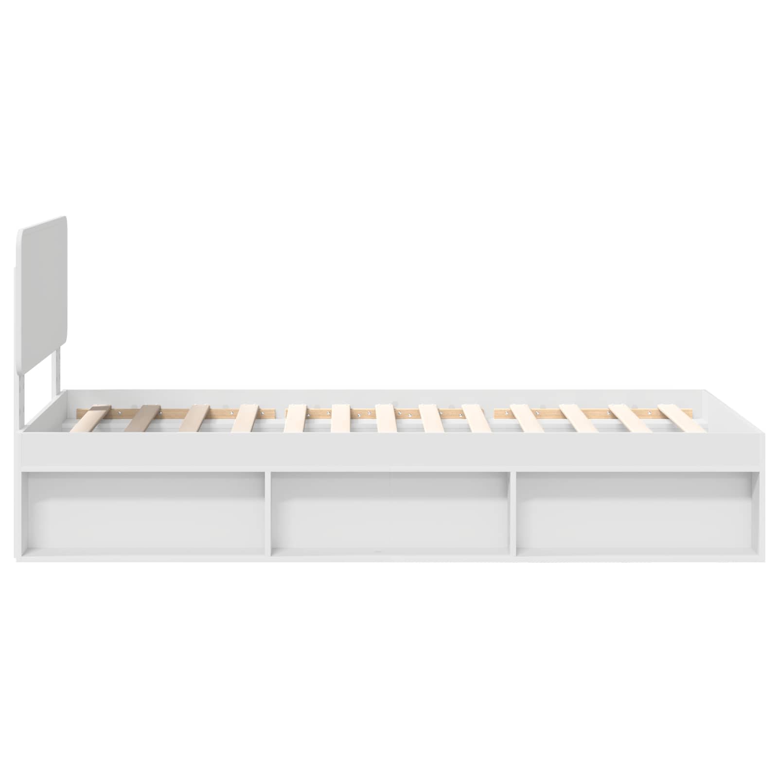 Bedframe met hoofdeinde Wit 90 x 190 cm Massief grenenhout
