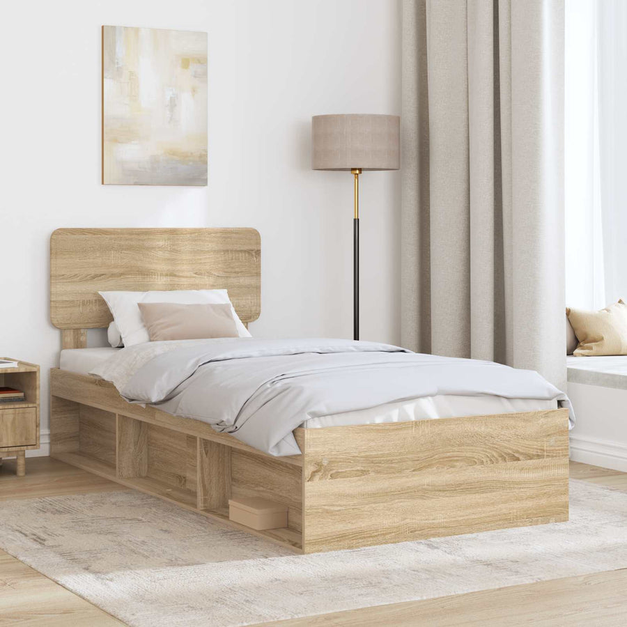 Bedframe met hoofdeinde Sonoma 90 x 190 cm Massief grenenhout
