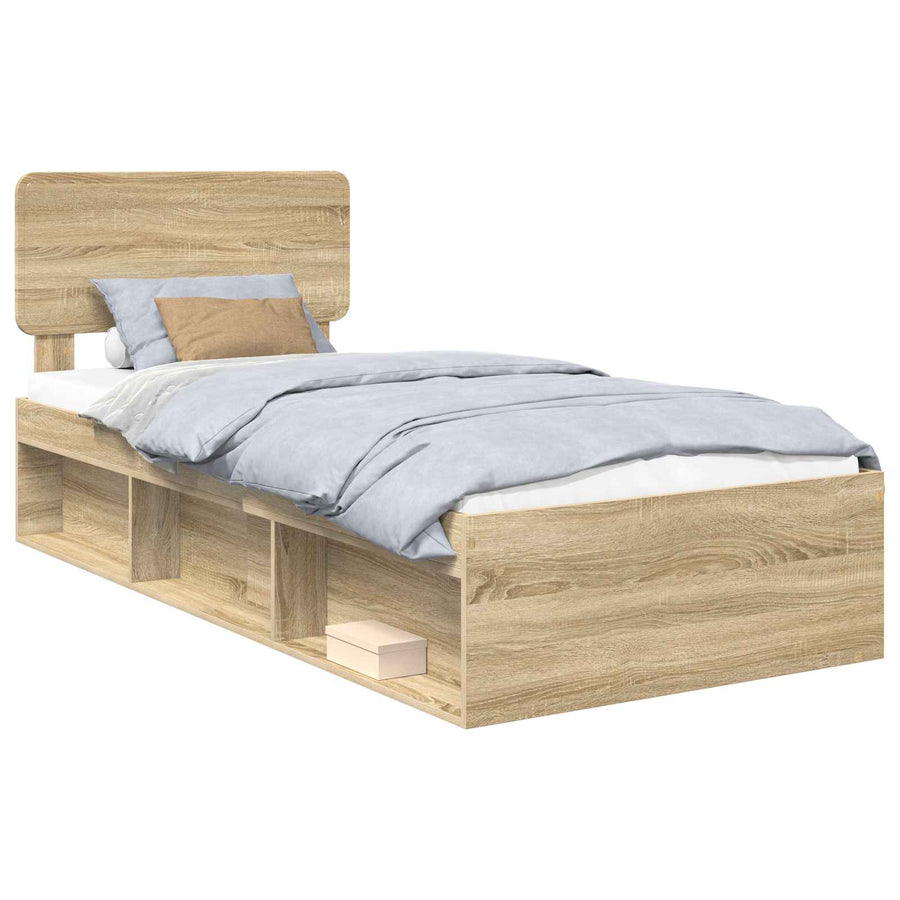 Bedframe met hoofdeinde Sonoma 90 x 190 cm Massief grenenhout