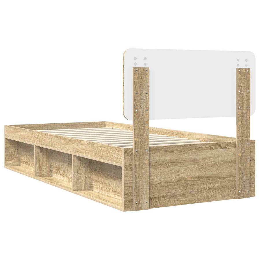 Bedframe met hoofdeinde Sonoma 90 x 190 cm Massief grenenhout