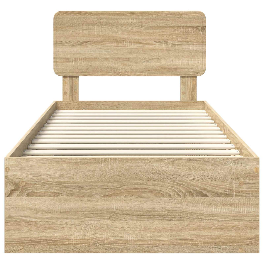 Bedframe met hoofdeinde Sonoma 90 x 190 cm Massief grenenhout