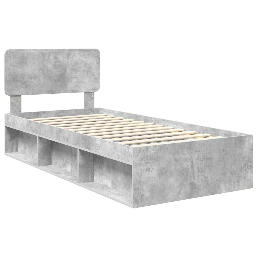 Bedframe Concerte Grijs 90 x 190 cm Massief grenenhout