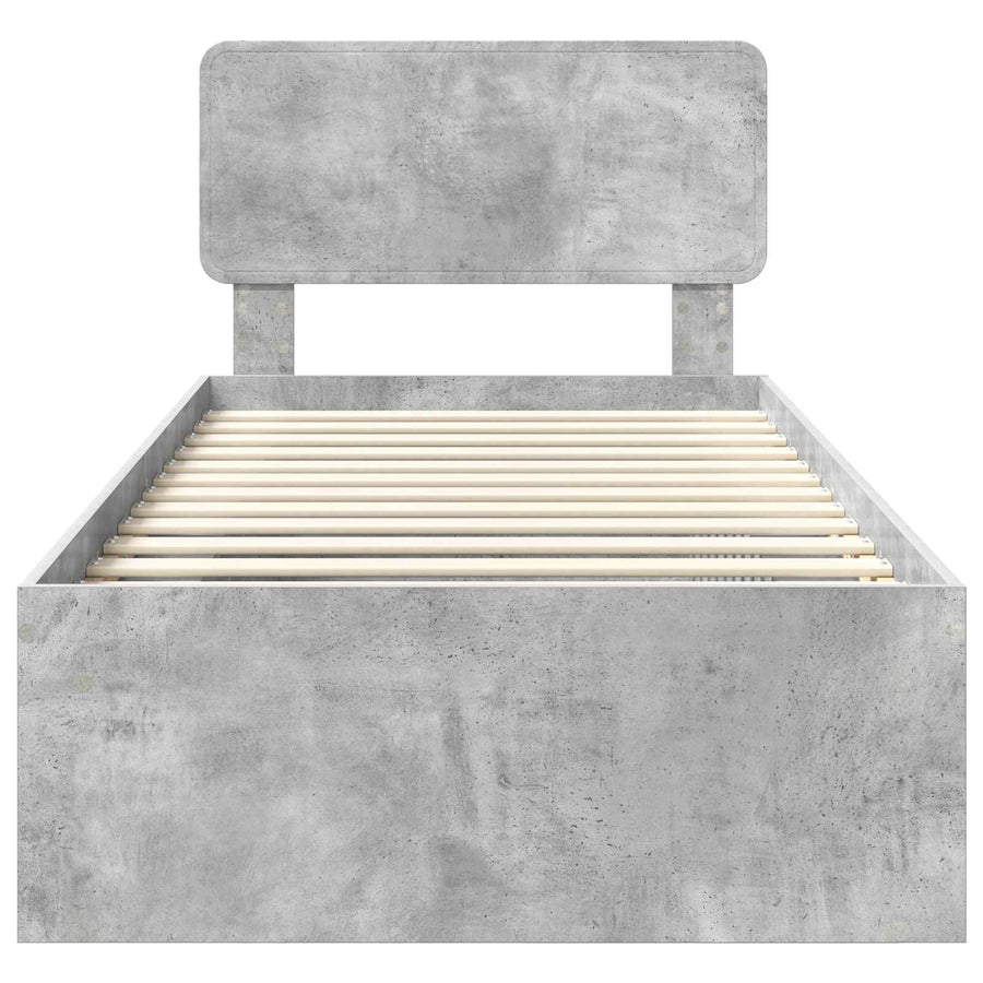 Bedframe Concerte Grijs 90 x 190 cm Massief grenenhout