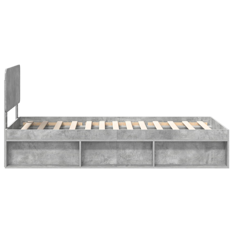Bedframe Concerte Grijs 90 x 190 cm Massief grenenhout