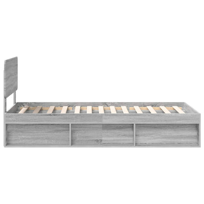 Bedframe Grijs Sonoma 90 x 190 cm Massief grenenhout