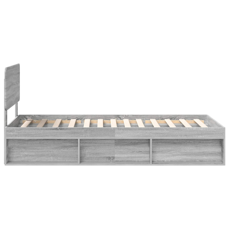 Bedframe Grijs Sonoma 90 x 190 cm Massief grenenhout