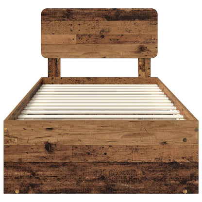 Bedframe met hoofdeinde Oudhout 90 x 190 cm Massief grenenhout