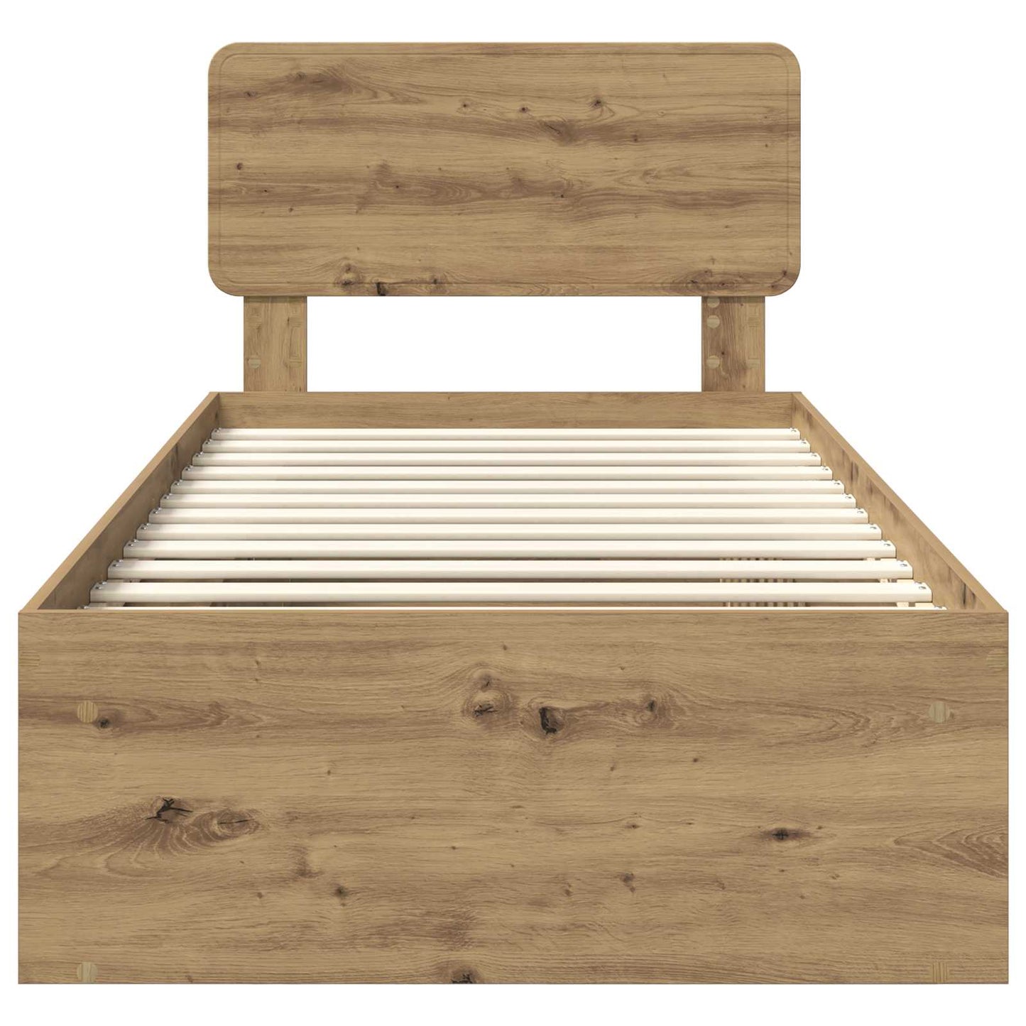 Bedframe Ambachtelijk eiken 90 x 190 cm Massief grenenhout