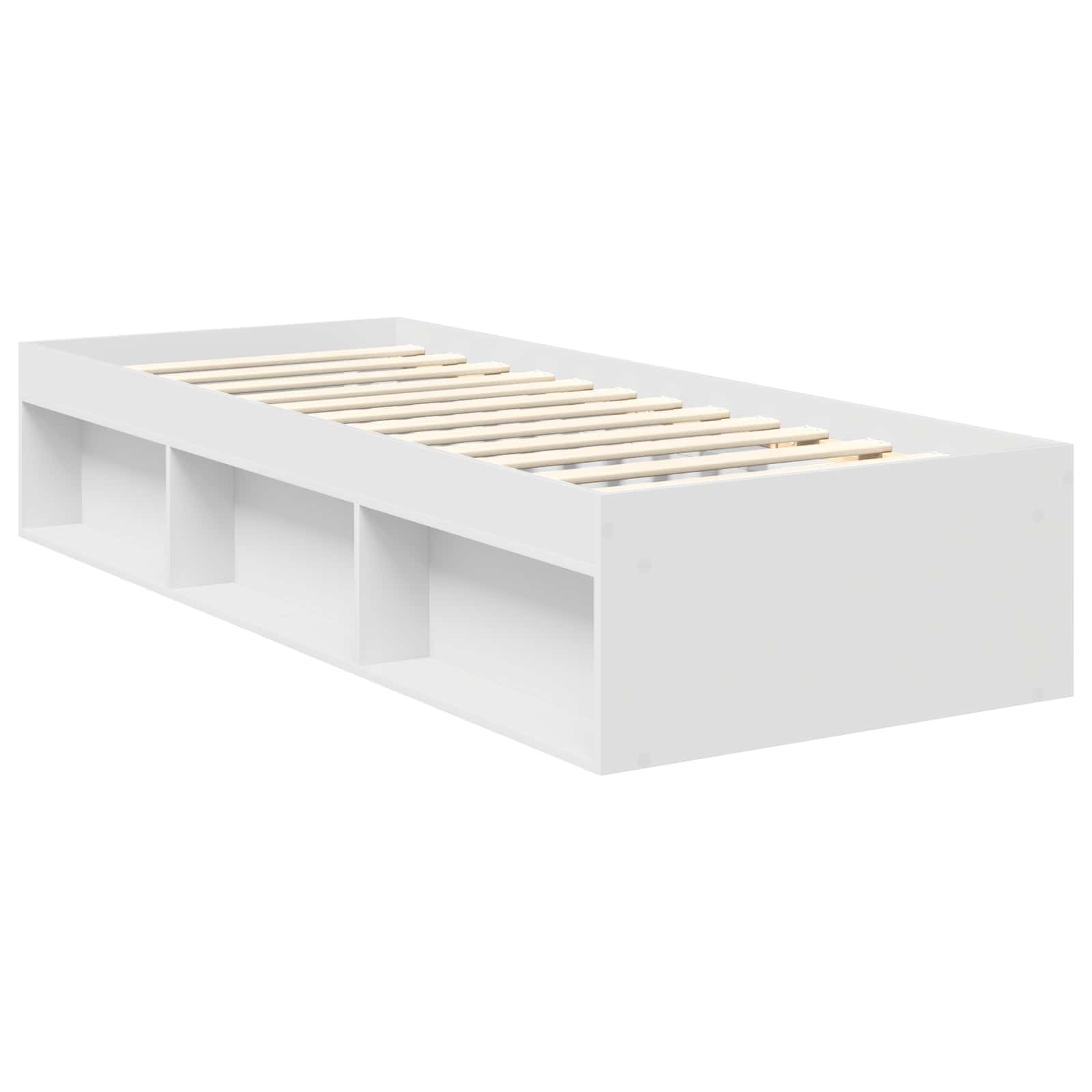 Bedframe met hoofdeinde Wit 75 x 190 cm Massief grenenhout