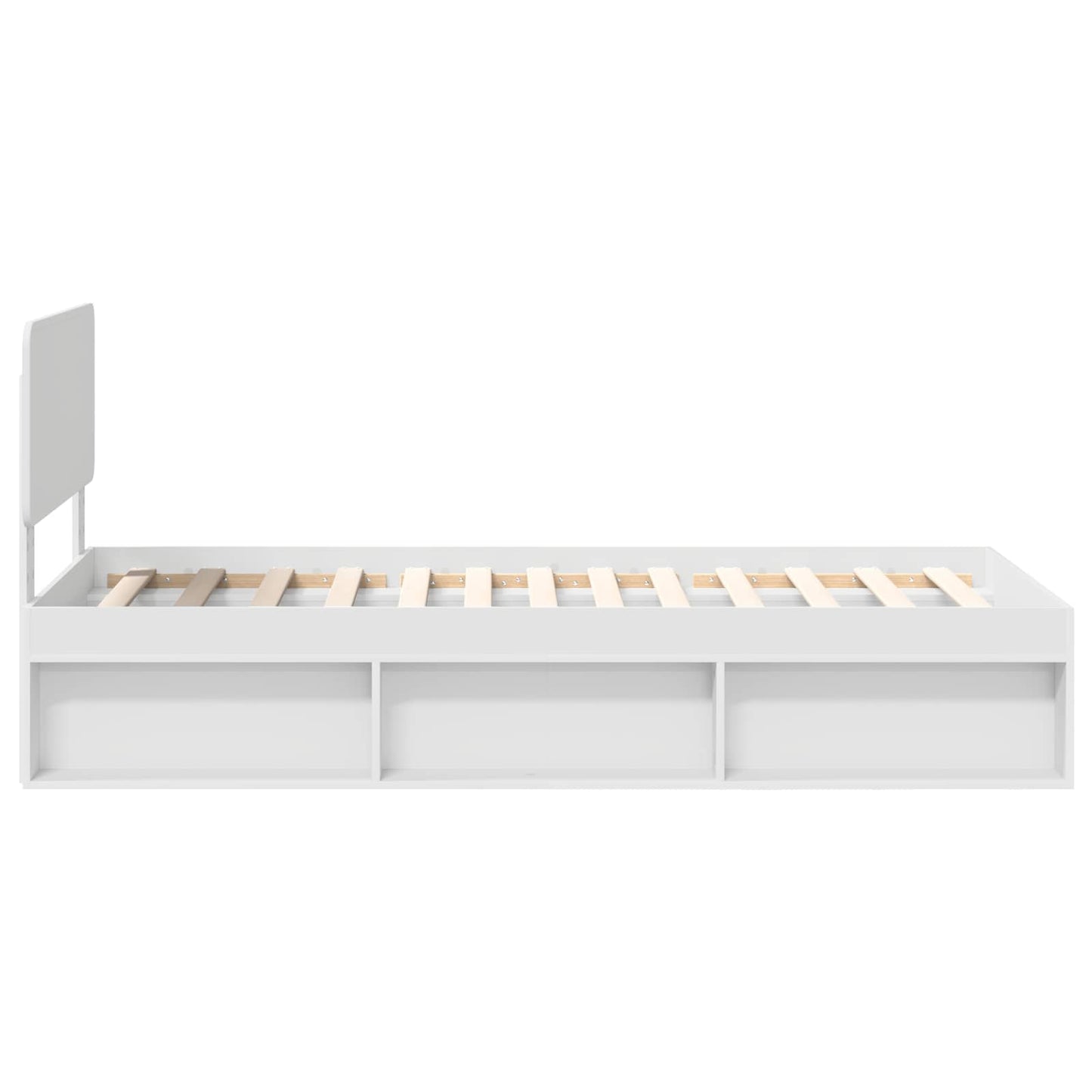 Bedframe met hoofdeinde Wit 75 x 190 cm Massief grenenhout