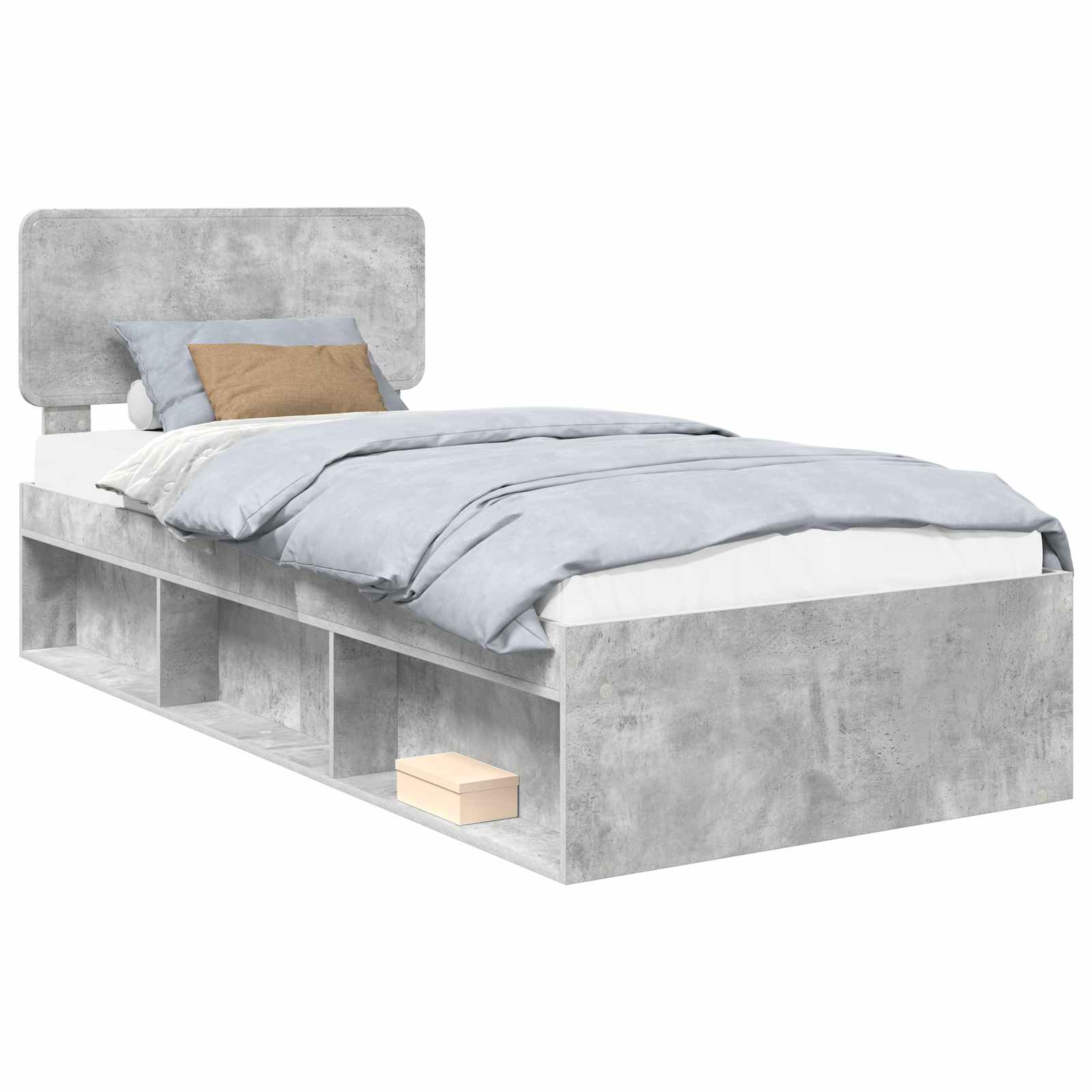 Bedframe Concerte Grijs 75 x 190 cm Massief grenenhout