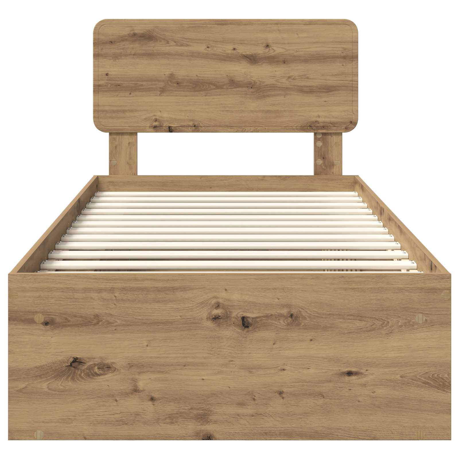 Bedframe Ambachtelijk eiken 75 x 190 cm Massief grenenhout