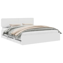Bedframe met lade met opslag Wit 200 x 200 cm Ingenieurshout