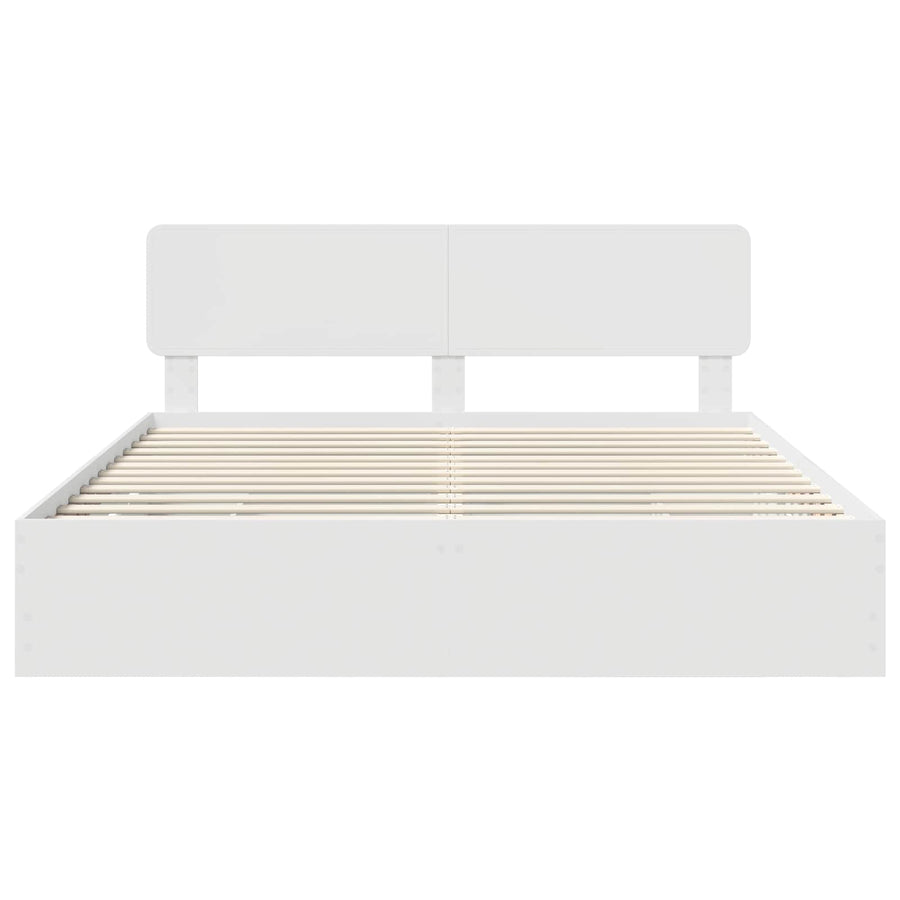 Bedframe met lade met opslag Wit 200 x 200 cm Ingenieurshout