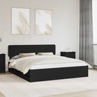 Bed Frame with Headboard Black 200 x 200 cm Engineered Wood