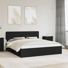 Bedframe met lade met opslag Zwart 200 x 200 cm Ingenieurshout
