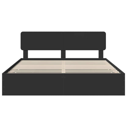 Bedframe met lade met opslag Zwart 200 x 200 cm Ingenieurshout