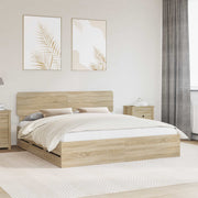 Bedframe 200x200 cm Sonoma eiken met lade