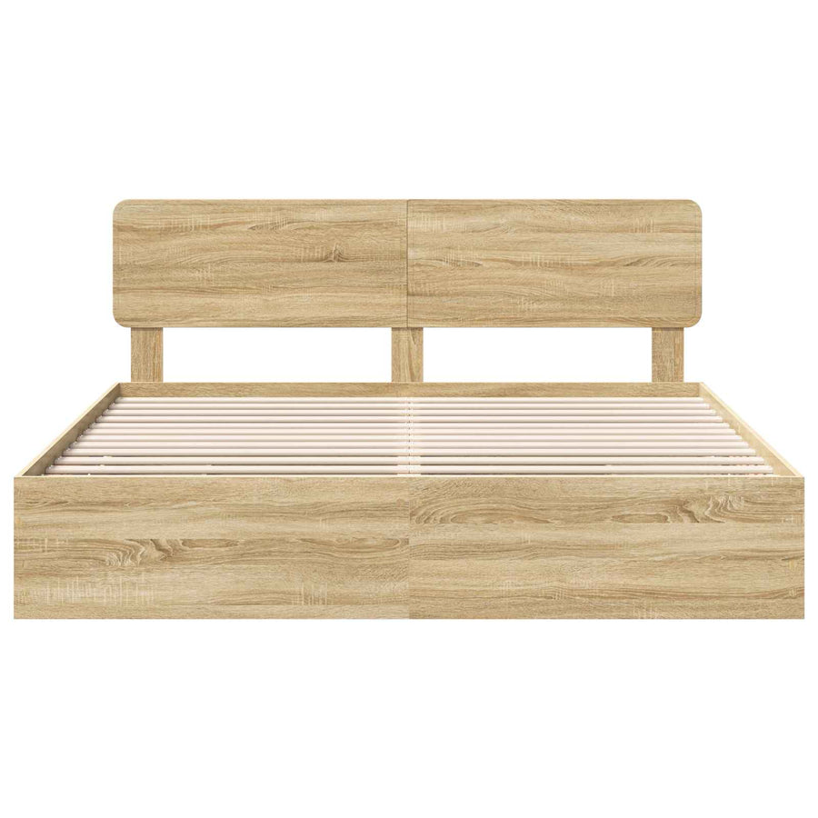 Bedframe met lade Sonoma Eiken 200 x 200 cm Ingenieurshout