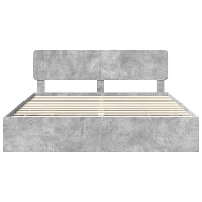 Bedframe met lade Beton Grijs 200 x 200 cm Ingenieurshout