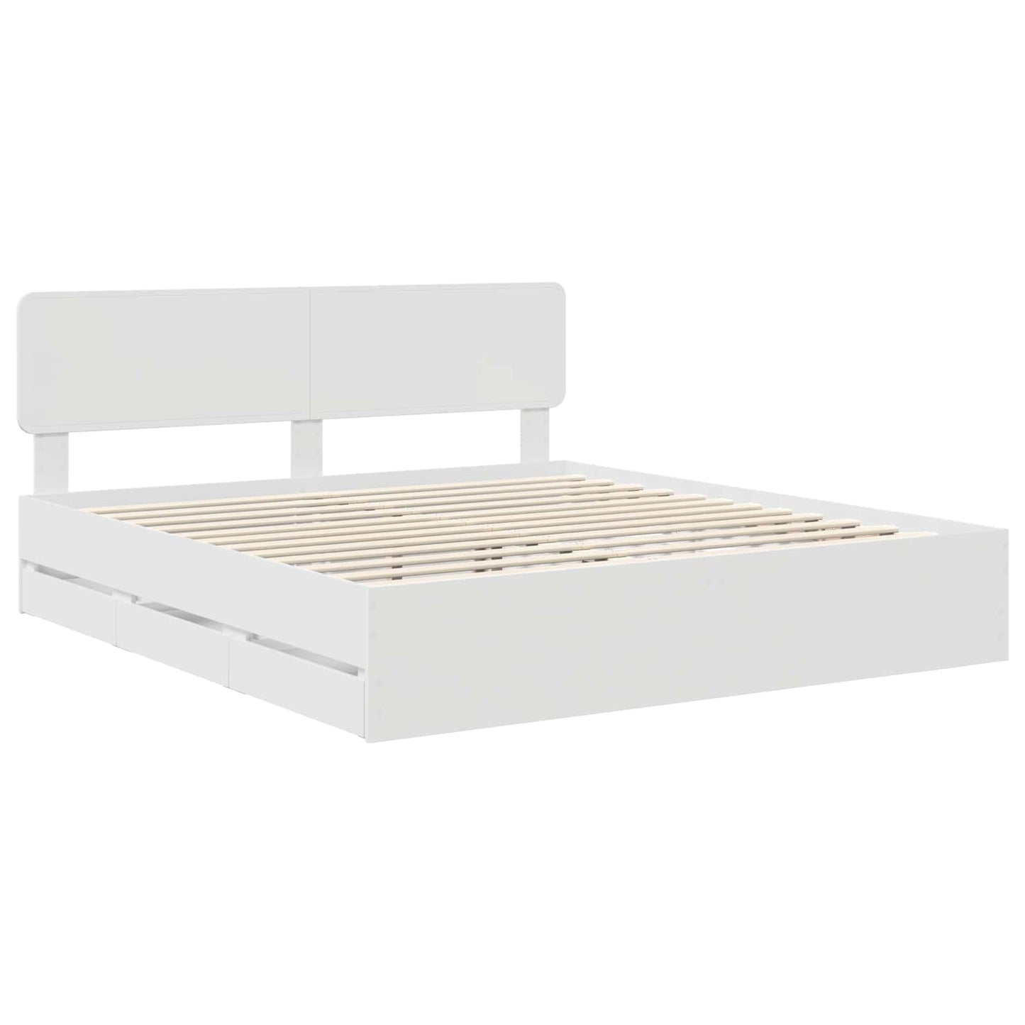 Bedframe met lade met opslag Wit 180 x 200 cm Ingenieurshout
