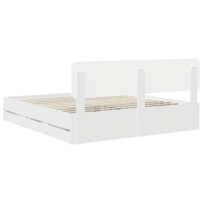 Bedframe met lade met opslag Wit 180 x 200 cm Ingenieurshout