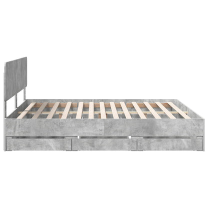 Bedframe met lade Beton Grijs 180 x 200 cm Ingenieurshout