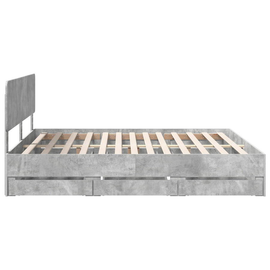 Bedframe met lade Beton Grijs 180 x 200 cm Ingenieurshout