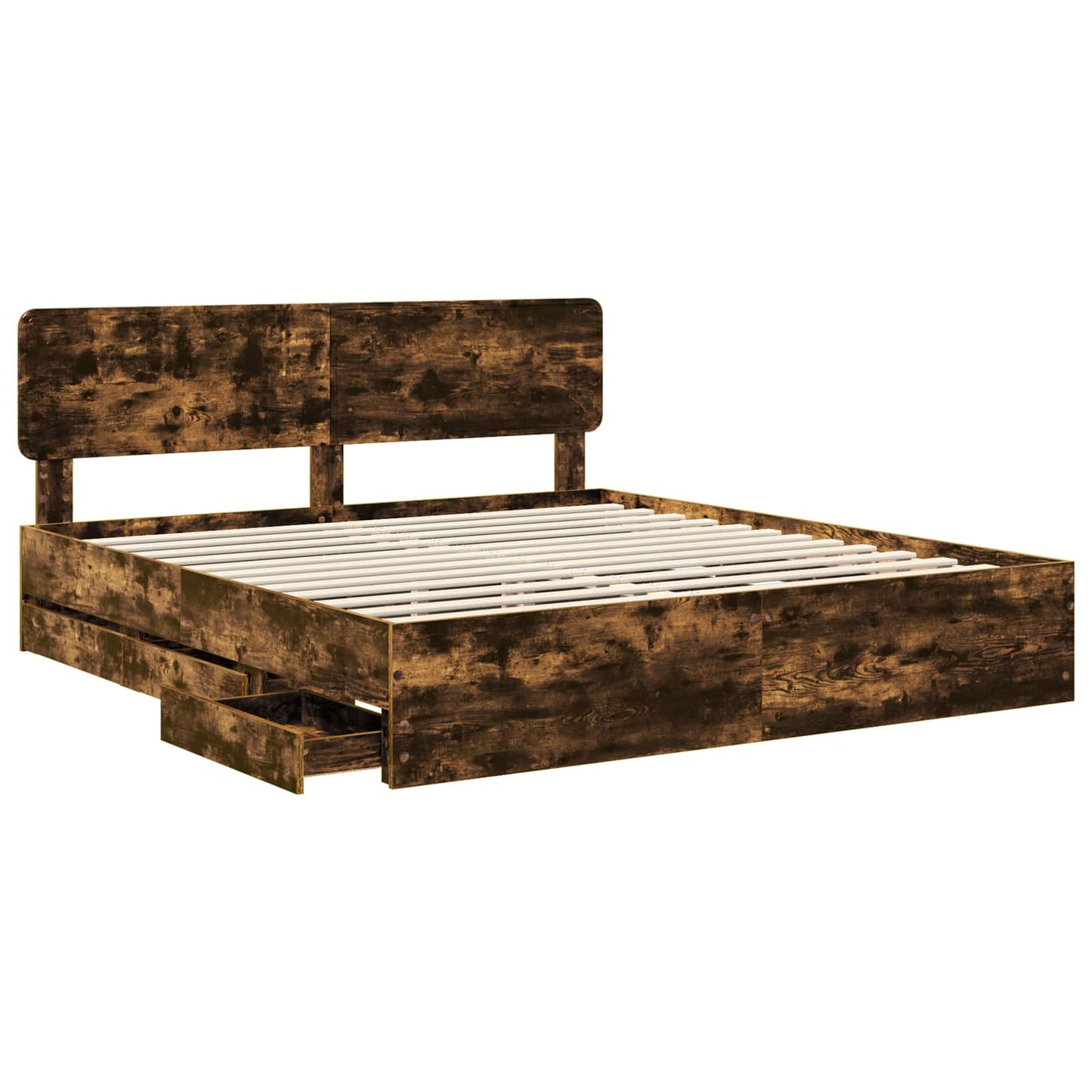 Bedframe met lade Gerookt eiken 180 x 200 cm Ingenieurshout