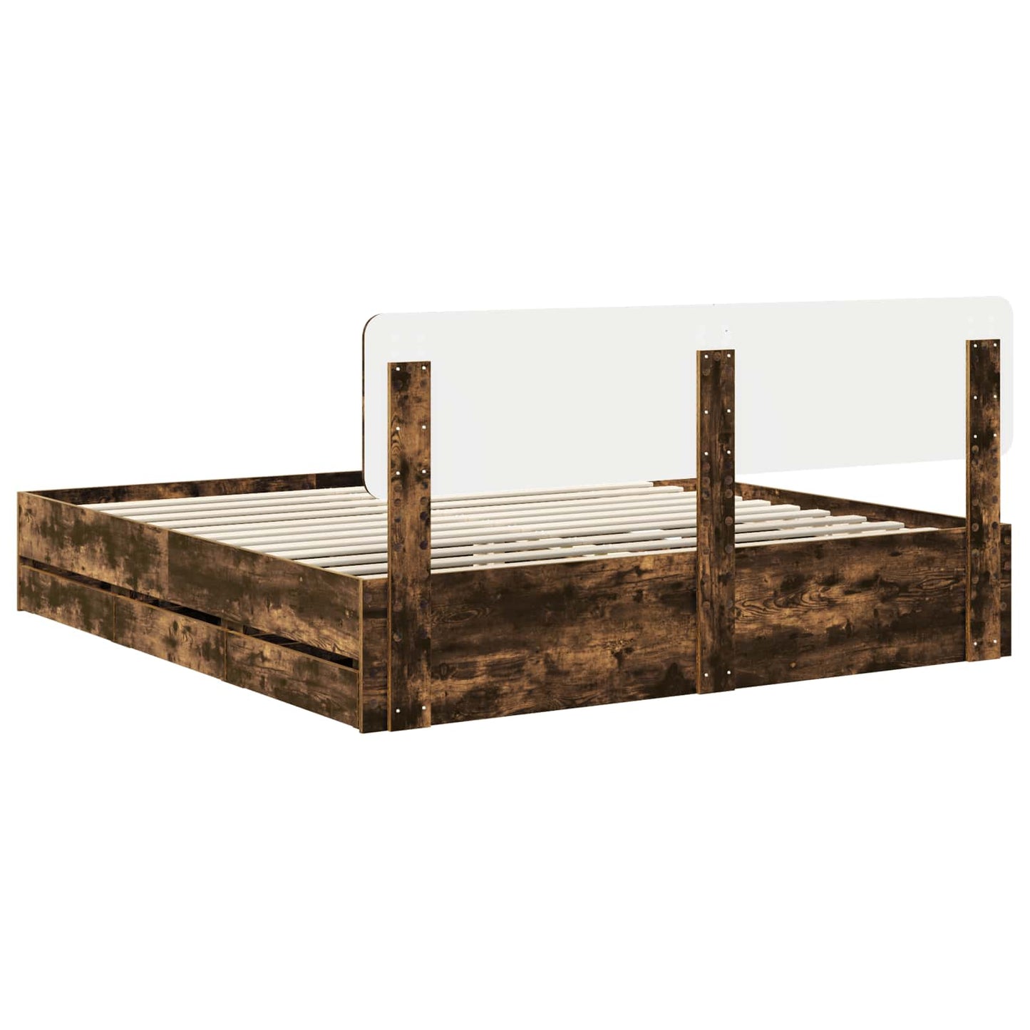 Bedframe met lade Gerookt eiken 180 x 200 cm Ingenieurshout