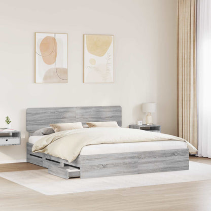Bedframe met lade Grijs Sonoma 180 x 200 cm Ingenieurshout