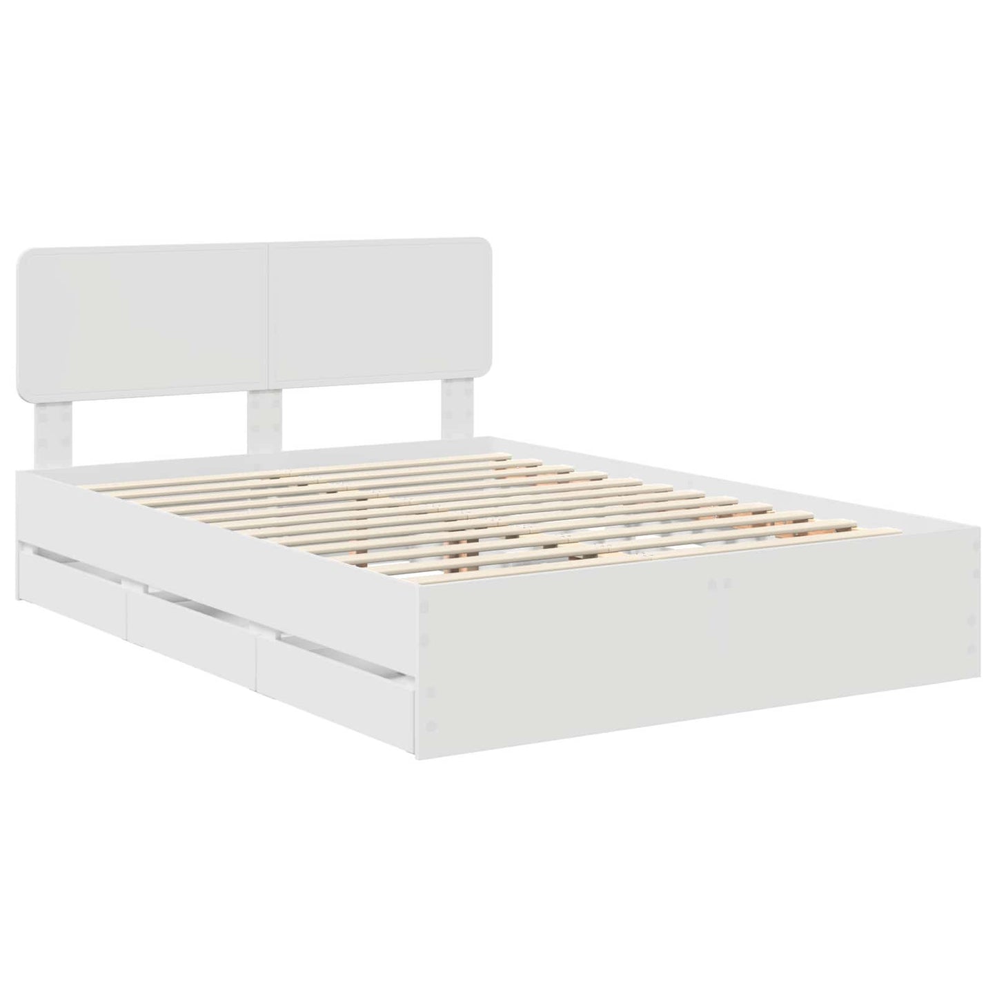 Bedframe met lade met opslag Wit 160 x 200 cm Ingenieurshout