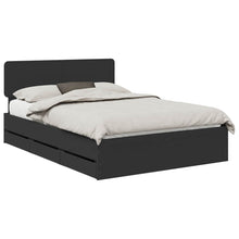 Bedframe met lade met opslag Zwart 160 x 200 cm Ingenieurshout