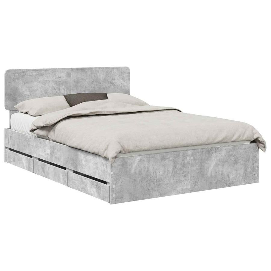 Bedframe met lade Beton Grijs 160 x 200 cm Ingenieurshout