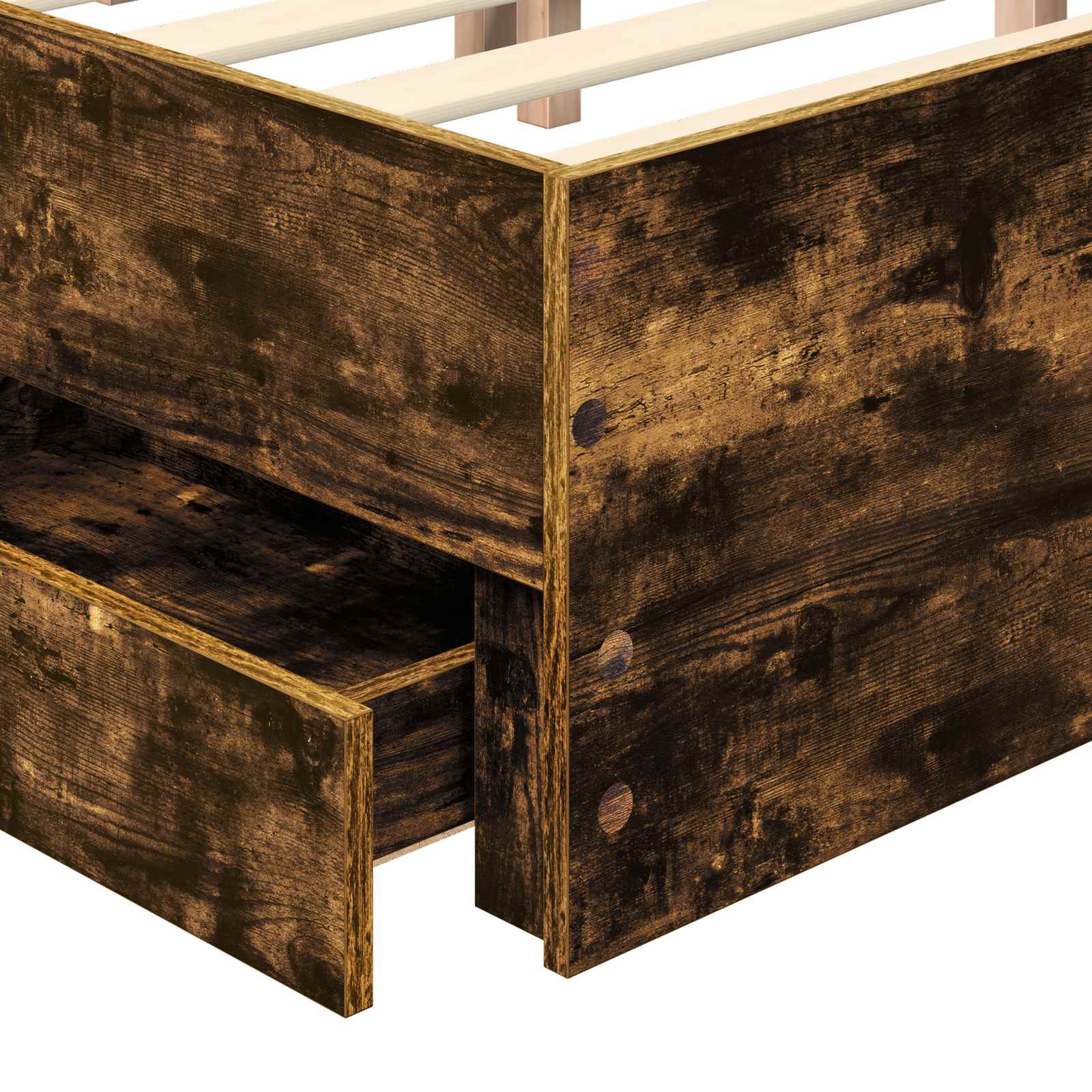 Bedframe met lade Gerookt eiken 160 x 200 cm Ingenieurshout