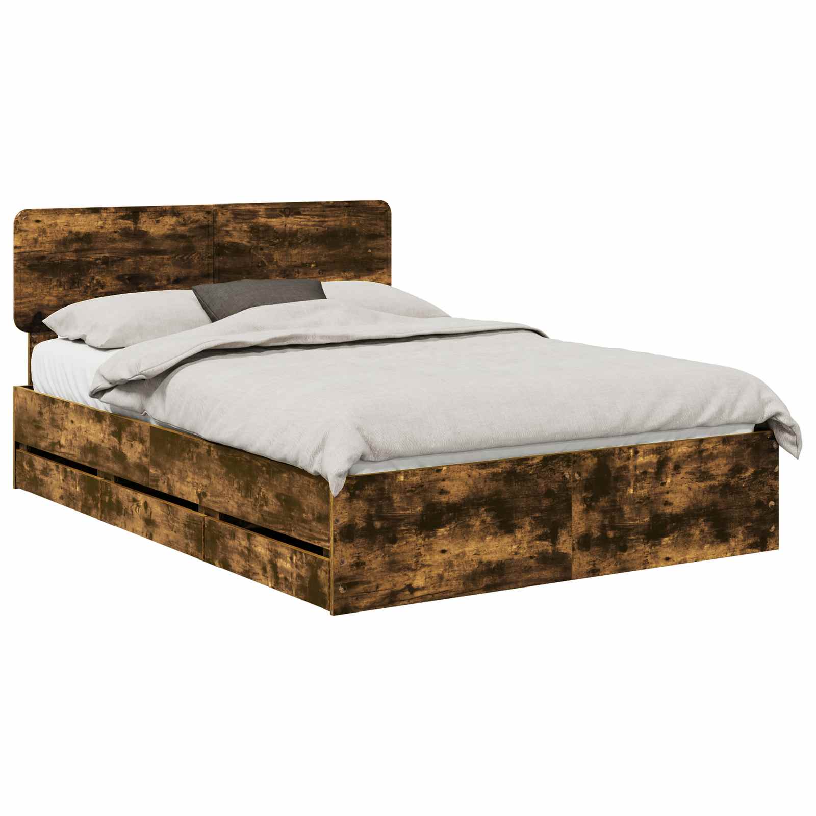 Bedframe met lade Gerookt eiken 160 x 200 cm Ingenieurshout