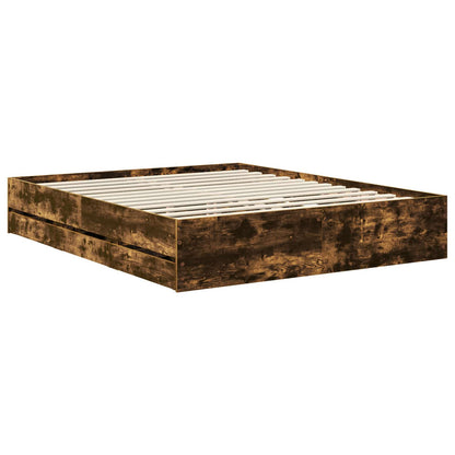 Bedframe met lade Gerookt eiken 160 x 200 cm Ingenieurshout